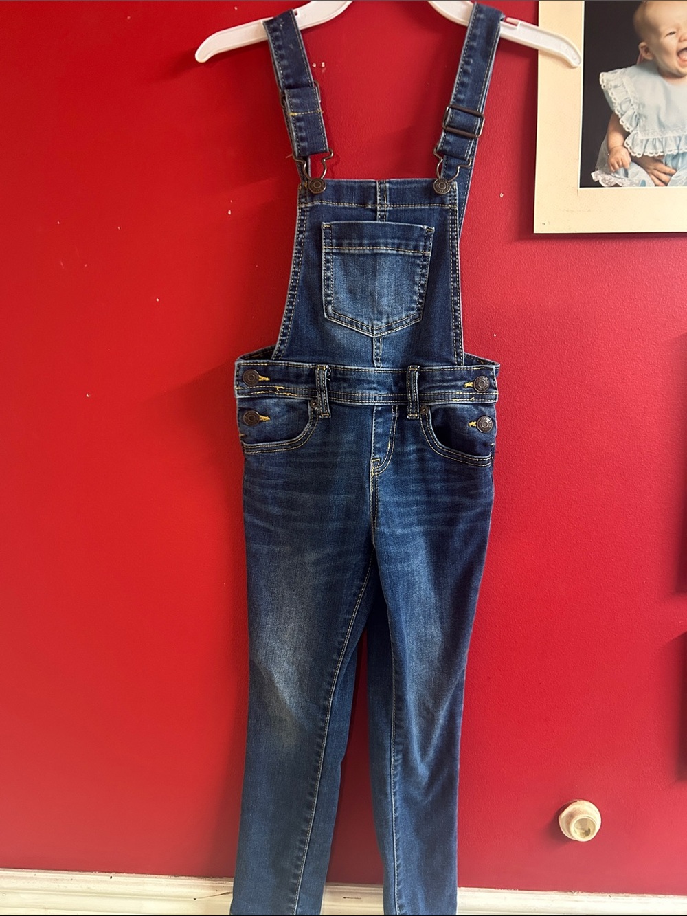 Cat & Jack Dark Blue girls Denim Overalls size 4/5